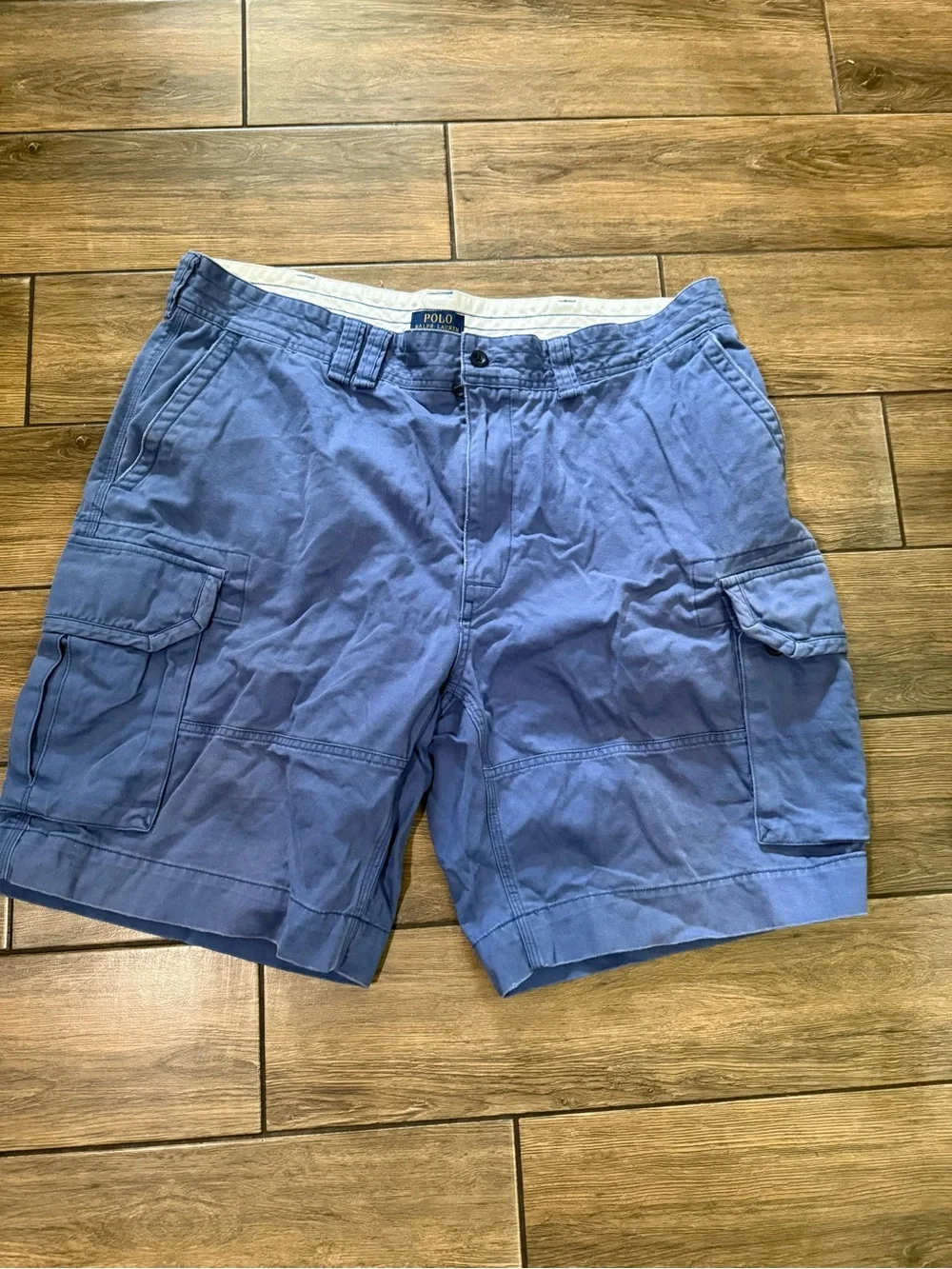 Polo Ralph Lauren Cargo Shorts Mens 42 chino Blue Dark Wash